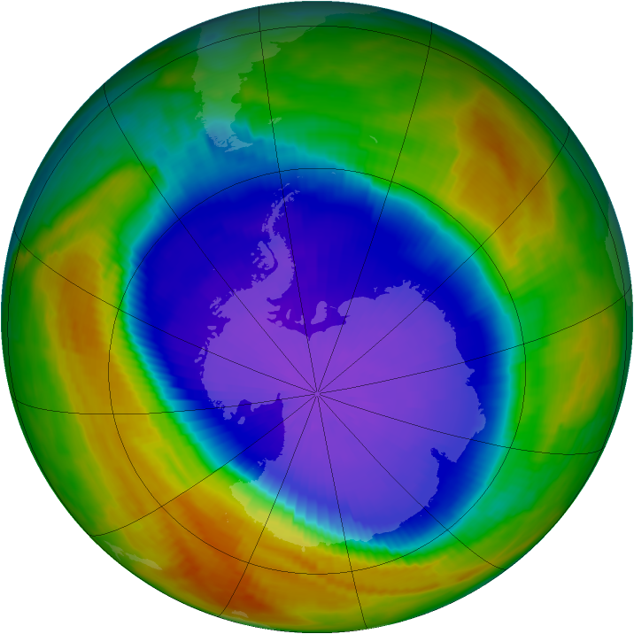 Antarctic ozone map for 27 September 1996
